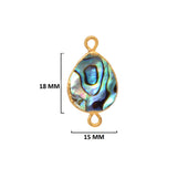 Abalone Shell Stone Necklace for Jewelry Making - 10X40 12X15 15X18 18X25 22X30 25X35 8X26mm Pear/Flat Teardrop Bezel 24K Gold Electroplated
