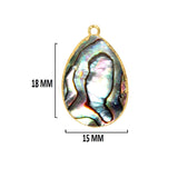 Abalone Shell Stone Necklace for Jewelry Making - 10X40 12X15 15X18 18X25 22X30 25X35 8X26mm Pear/Flat Teardrop Bezel 24K Gold Electroplated