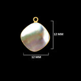 Mother Of Pearl Shell Stone Necklace for Jewelry Making - 12mm 15mm 18mm Cushion/Diamond Bezel Charms Pendants 24K Gold Electroplated DIY