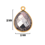 Pyrite Stone for Jewelry Making 10X40 12X15 15X18 18X25 22X30 25X35 8X26mm Pear/Flat Teardrop Bezel 24K Gold Plated Over 925 Sterling Silver