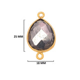 Pyrite Stone for Jewelry Making 10X40 12X15 15X18 18X25 22X30 25X35 8X26mm Pear/Flat Teardrop Bezel 24K Gold Plated Over 925 Sterling Silver