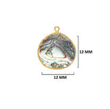 Abalone Shell Heart Pendant – 24K Gold Electroplated Bezel Charm