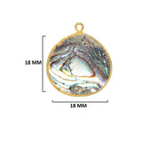 Abalone Shell Heart Pendant – 24K Gold Electroplated Bezel Charm