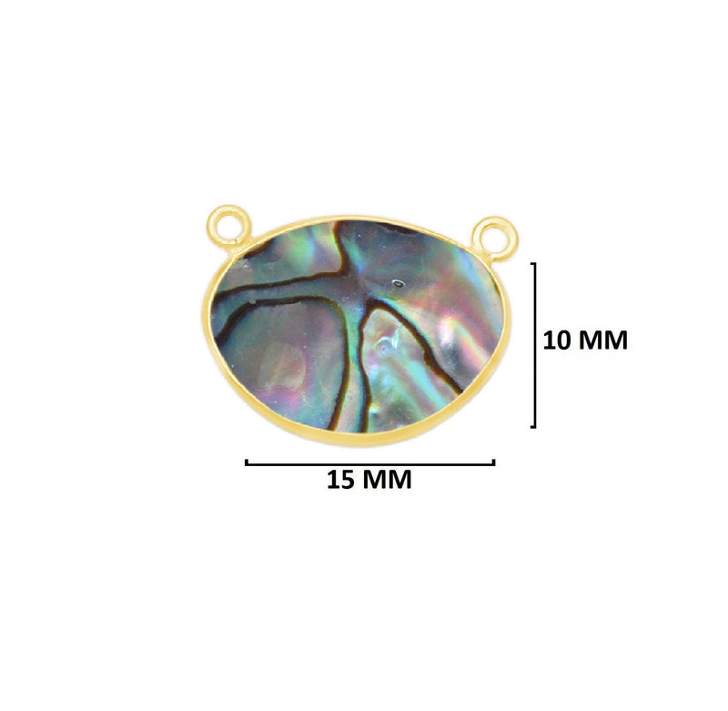 Abalone Shell Stone Necklace for Jewelry Making 10X15 12X15 13X30 15X18 15X20 18X25 8X10mm Oval Bezel Charms Pendants 24K Gold Electroplated