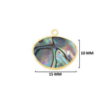 Abalone Shell Stone Necklace for Jewelry Making 10X15 12X15 13X30 15X18 15X20 18X25 8X10mm Oval Bezel Charms Pendants 24K Gold Electroplated