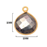 Pyrite Stone Necklace for Jewelry Making - 12mm 15mm 18mm 25mm 30mm Heart Bezel Charms Pendants 24K Gold Plated Over 925 Sterling Silver DIY