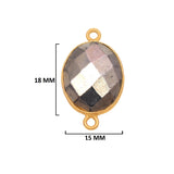 Pyrite Stone Necklace for Jewelry Making - 10X15 12X15 13X30 15X18 15X20 18X25 8X10mm Oval Bezel 24K Gold Plated Over 925 Sterling Silver