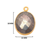 Pyrite Stone Necklace for Jewelry Making - 10X15 12X15 13X30 15X18 15X20 18X25 8X10mm Oval Bezel 24K Gold Plated Over 925 Sterling Silver