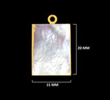 Mother Of Pearl Shell Stone Necklace for Jewelry Making - 10X40mm 15X20mm 8X30mm Rectangle/Bar Bezel Charms Pendants 24K Gold Electroplated