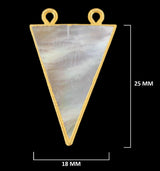 24K Gold Electroplated Mother of Pearl Triangle Charm – DIY Pendant (15mm 15X20mm 18X25mm)