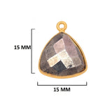 Pyrite Stone Necklace for Jewelry Making - 15mm 15X20mm 18X25mm Triangle Bezel Charms Pendants 24K Gold Plated Over 925 Sterling Silver DIY