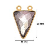 Pyrite Stone Necklace for Jewelry Making - 15mm 15X20mm 18X25mm Triangle Bezel Charms Pendants 24K Gold Plated Over 925 Sterling Silver DIY