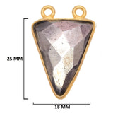 Pyrite Stone Necklace for Jewelry Making - 15mm 15X20mm 18X25mm Triangle Bezel Charms Pendants 24K Gold Plated Over 925 Sterling Silver DIY