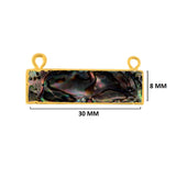Abalone Shell Stone Necklace for Jewelry Making 10X40mm 15X20mm 8X30mm Rectangle/Bar Bezel Charms Pendants 24K Gold Electroplated Chakra DIY