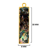 Abalone Shell Stone Necklace for Jewelry Making 10X40mm 15X20mm 8X30mm Rectangle/Bar Bezel Charms Pendants 24K Gold Electroplated Chakra DIY