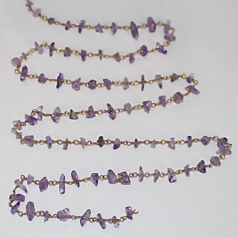 Amethyst Chips Rosary Chain Jewelry