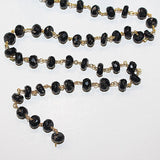 black spinel semi-precious gemstone beads black oxidized antique rosary chain for a necklace, earrings, anklet, and bracelet making.