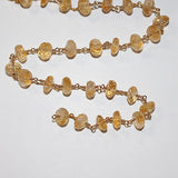 citrine semi-precious gemstone beads black oxidized antique rosary chain for a necklace, earrings, anklet, and bracelet making.