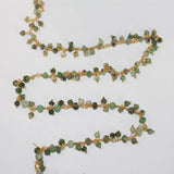 chrysoprase natural semi-precious gemstone beads 24k gold plated over silver rosary chain for a necklace, earrings, anklet, and bracelet making.