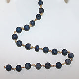 peacock green druzy semi-precious gemstone beads black oxidized antique rosary chain for a necklace, earrings, anklet, and bracelet making.