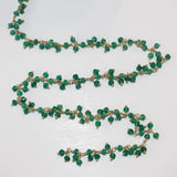 emerald jade natural semi-precious gemstone beads 24k gold plated over silver rosary chain for a necklace, earrings, anklet, and bracelet making.