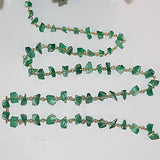 green onyx chips semi-precious gemstone beads 24k gold plated over silver rosary chain for a necklace, earrings, anklet, and bracelet making.