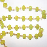 green peridot jade semi-precious gemstone beads black oxidized antique rosary chain for a necklace, earrings, anklet, and bracelet making.