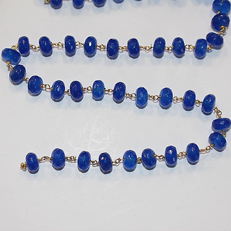 light lapis lazuli jade semi-precious gemstone beads black oxidized antique rosary chain for a necklace, earrings, anklet, and bracelet making.