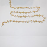 rainbow moonstone natural semi-precious gemstone beads 24k gold plated over silver rosary chain for a necklace, earrings, anklet, and bracelet making.