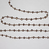 smoky faceted 2mm 3-4mm bead rosary chain.