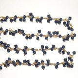 london blue topaz quartz gemstone bead chain silver, women jewelry making necklaces, earrings, and bracelets bead chain.