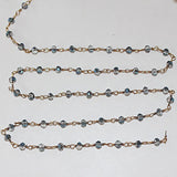 Dark Mystic quartz gemstone bead chain 24k gold plated over silver, women jewelry making necklaces, earrings, and bracelets bead chain.