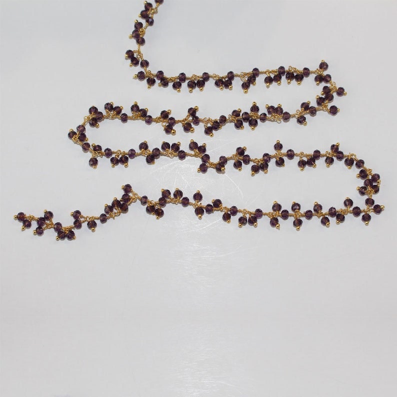 amethyst quartz gemstone bead chain silver, women jewelry making necklaces, earrings, and bracelets bead chain.