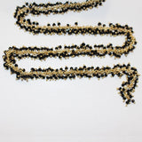 black spinel semi-precious gemstone beads 24k gold plated over silver rosary chain for a necklace, earrings, anklet, and bracelet making.