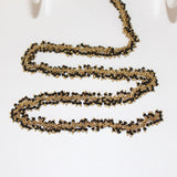 black spinel semi-precious gemstone beads 24k gold plated over silver rosary chain for a necklace, earrings, anklet, and bracelet making.
