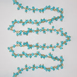 blue topaz quartz gemstone bead chain silver, women jewelry making necklaces, earrings, and bracelets bead chain.