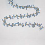 blue chalcedony quartz gemstone bead chain silver, women jewelry making necklaces, earrings, and bracelets bead chain.
