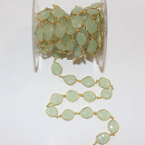 green chalcedony bezel birthstone month March, zodiac sign Gemini.