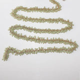 green chalcedony semi-precious gemstone beads 24k gold plated over silver rosary chain for a necklace, earrings, anklet, and bracelet making.