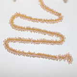 pink chalcedony semi-precious gemstone beads 24k gold plated over silver rosary chain for a necklace, earrings, anklet, and bracelet making.