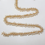 white chalcedony mystic semi-precious gemstone beads 24k gold plated over silver rosary chain for a necklace, earrings, anklet, and bracelet making.