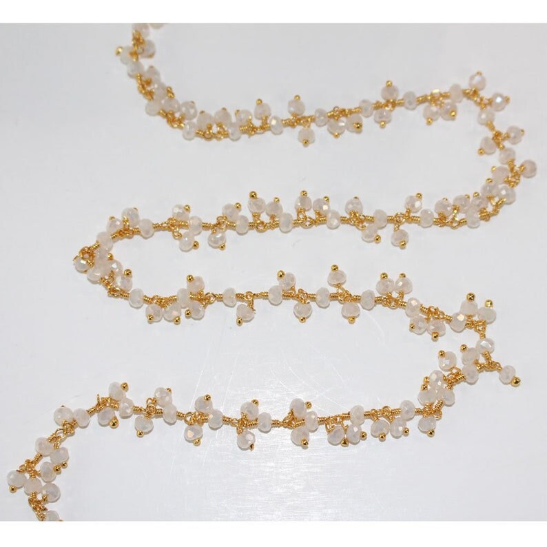 white chalcedony mystic quartz gemstone bead chain silver, women jewelry making necklaces, earrings, and bracelets bead chain.
