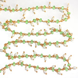 peridot quartz gemstone bead chain 24k gold plated over silver, women jewelry making necklaces, earrings, and bracelets bead chain.