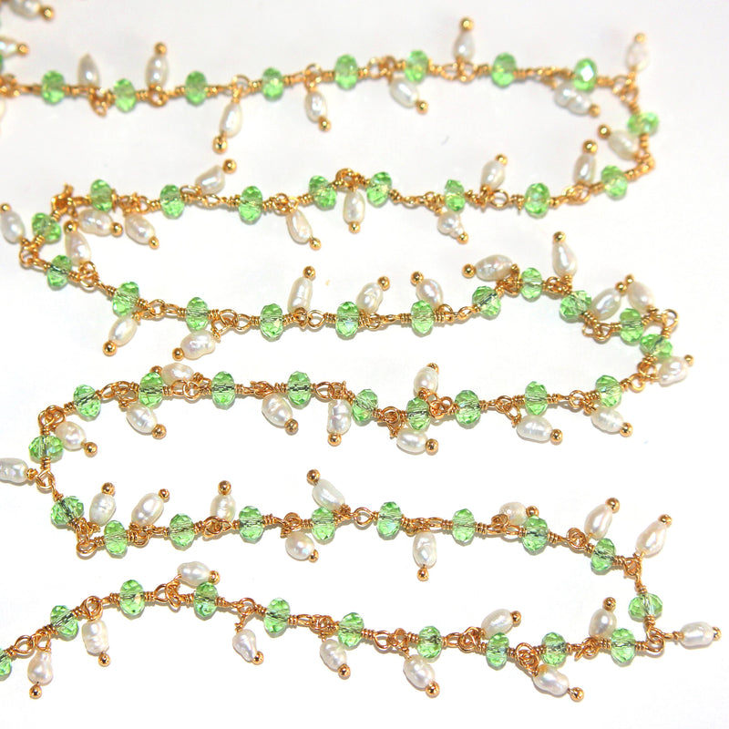 peridot quartz gemstone bead chain 24k gold plated over silver, women jewelry making necklaces, earrings, and bracelets bead chain.