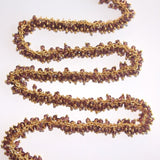 rhodolite garnet semi-precious gemstone beads 24k gold plated over silver rosary chain for a necklace, earrings, anklet, and bracelet making.