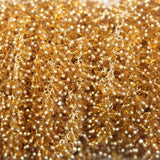 citrine semi-precious gemstone beads 24k gold plated over silver rosary chain for a necklace, earrings, anklet, and bracelet making.