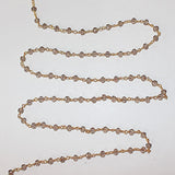 smoky quartz gemstone bead chain 24k gold plated over silver, women jewelry making necklaces, earrings, and bracelets bead chain.