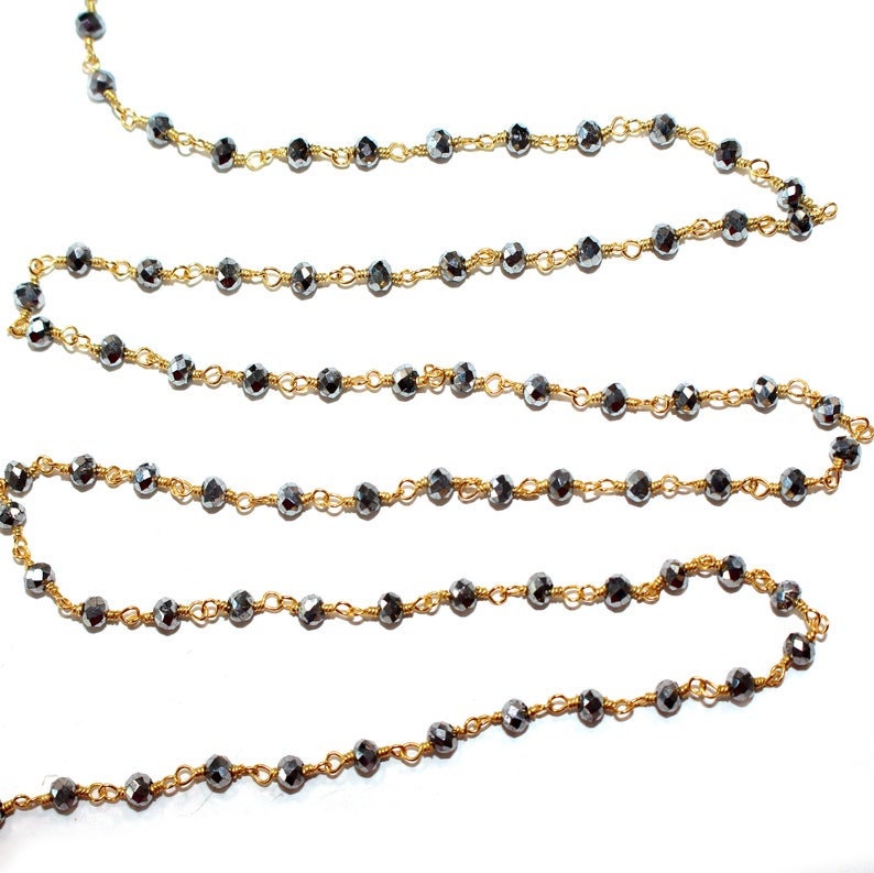 pyrite quartz gemstone bead chain 24k gold plated over silver, women jewelry making necklaces, earrings, and bracelets bead chain.