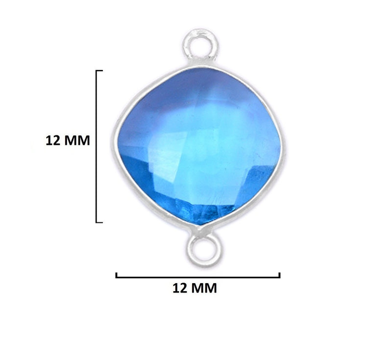 Boho Chic Blue Topaz Bezel Pendant - Handcrafted Gemstone Necklace in 925 Sterling Silver with Stunning Finishes