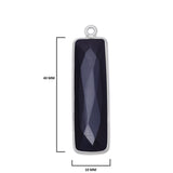 Black Onyx Sterling Silver Bezel Pendant – Rectangular Gemstone